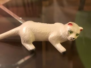 Vintage Ceramic Wall Climbing Cat Kitten White Green Eyes Pink Ears 13 " Usa