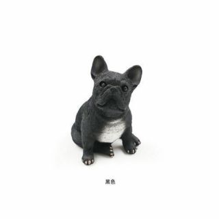 Resin Mini French Bulldog Dog Hand Painted Simulation Model Statue Black