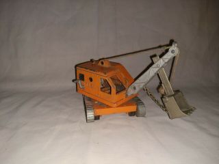 Vintage 1940s Orange Hubley Steam Shovel Crane Diecast Toy Jb404 Diesel