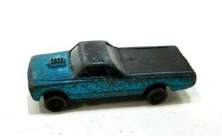 Vintage Mattel Hot Wheels Redline 1968 Custom Fleetside Usa Blue