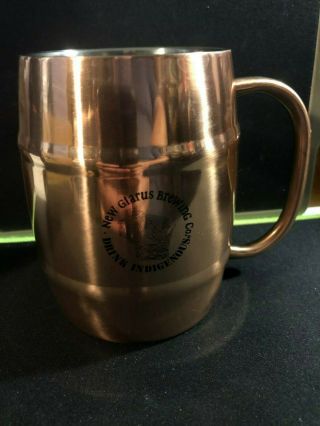 Glarus Brewing Barrel Shaped Copper Craft Beer/moscow Mule Mug Wisconsin Htf
