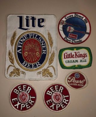 6 Vintage Beer Patchs Miller Lite Coors Little Kings Pearl Beer Expert