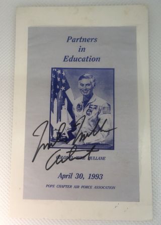 Space Shuttle Astronaut Mike Mullane Signed Event Program Cover 1993 Nasa