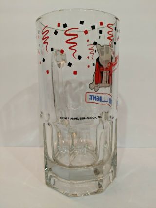 Vintage Bud Light 1987 Spuds Mackenzie Glass Bud Light Beer Pitcher Glass 3