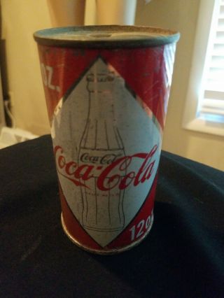 Coca Cola Coke Steel Flat Top Soda Pop Can Vintage Htf Collectible Item