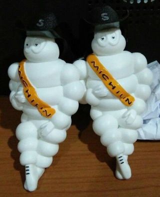 5 " X1 Michelin Man Doll Figure Bibendum Advertise Tire Collect Black Hat