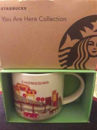 Nib With Sku Starbucks Chongqing,  China You Are Here (yah) 14 Oz Mug.  Rare