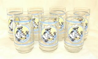 7 Kitchen Kow Newcor Drinking Glasses Chef Cows Checkered