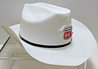 1960 ' s Phillips 66 Gas Station White Plastic Promotion Premium Cowboy Hat 2