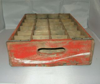 Vintage Coca Cola Red Wooden 24 Coke Bottle Crate Carrier Box 18 1/2 Inch By 12 5