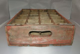 Vintage Coca Cola Red Wooden 24 Coke Bottle Crate Carrier Box 18 1/2 Inch By 12 7