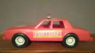 Vintage Processed Plastics Fire Chief Car (, all stickers intact) 3