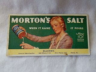 Vintage Morton Salt Blotter - Bloner 