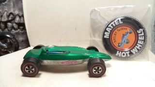 Vintage Hot Wheels Red Lines Hk 1969 Shelby Turbine [green] W/button