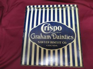 Vintage Crispo Graham Dainties Tin - Sawyer Biscuit Co.