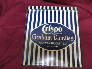 Vintage Crispo Graham Dainties Tin - Sawyer Biscuit Co. 4