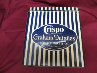 Vintage Crispo Graham Dainties Tin - Sawyer Biscuit Co. 5