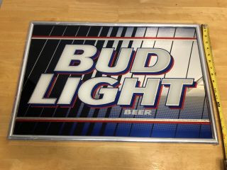 Vintage 1998 Classic Bud Light Mirror Anheuser Busch Bar Wall Decor