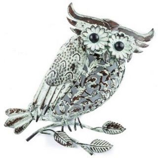 Antique Metal Owl On Branch Wall Decor.  Visually Stunning Piece Of Art