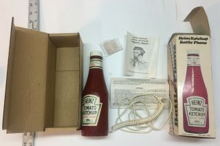 Vintage Heinz Ketchup Bottle Phone 1984 w papers catsup telephone 2