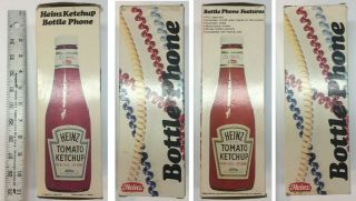 Vintage Heinz Ketchup Bottle Phone 1984 w papers catsup telephone 4