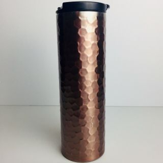 Starbucks 2012 Hammered Rose Gold Stainless Steel Travel Tumbler Mug 16oz Coffee 2