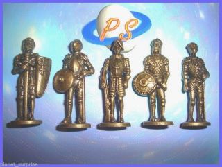 Metal Figurines Set - Knights Brass 40mm Vintage - Kinder Surprise Miniatures