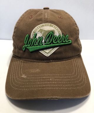 John Deere 1837 Cap Hat Adult Distressed Brown 100 Cotton