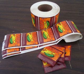 VINTAGE NOS FIESTA MEXICAN STYLE HAM GROCERY STORE LABEL STICKER ROLL 7