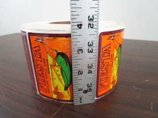 VINTAGE NOS FIESTA MEXICAN STYLE HAM GROCERY STORE LABEL STICKER ROLL 8