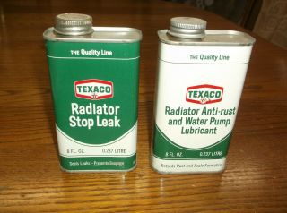 A60 Vintage Texaco Tin Cans Stop Leak Etc.