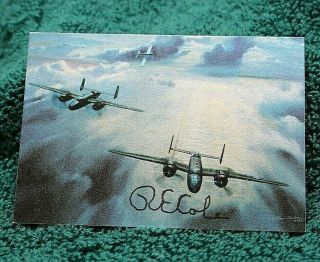 Ww Ii Card Autographed Hand Signed By R.  E.  Cole Of Doolittle Raiders Crew 1