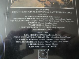 BROADWAY CAST JESUS CHRIST SUPERSTAR VINYL LP ALBUM 1971 3