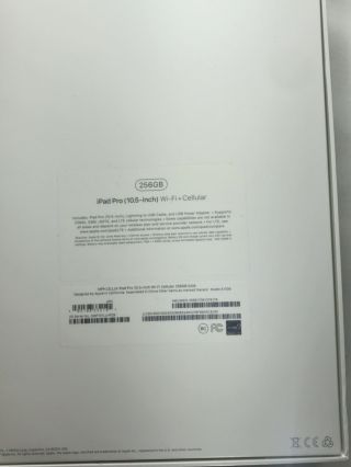 Empty Box Apple iPad Pro 10.  5 inch Wi - Fi,  Cellular 256gb MpHJ2LL/A A1876 Gold 2