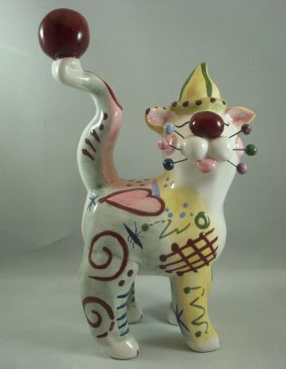 Annaco Creations Retired Whimsiclay Cat Clown Ball By Amy Lacombe 24270 Nib