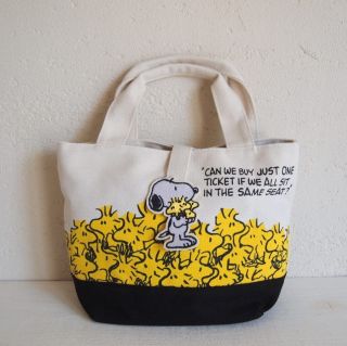 Peanuts Patch Lunch Bag Woodstock Snoopy F/s From Japan