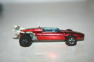 Vintage MATTEL HOT WHEELS REDLINES 1969 RED INDY EAGLE Diecast Toy Car 2