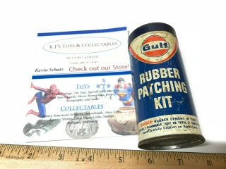 Vintage Gulf Oil Rubber Patching Tire Tube Repair Kit Can Tin Advertising