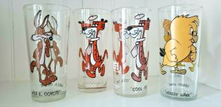 9 Vintage CARTOON GLASSES,  Disney & Warner Bros,  Pepsi /Arby ' s Collector ' s 5