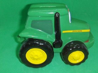 Vintage 1999 John Deere advertising farm tractor Kids Ceramic Coin Piggy Bank 4