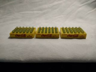 3 Vintage Mini Plastic Coca Cola Cases With Bottles For Buddy L Trucks?