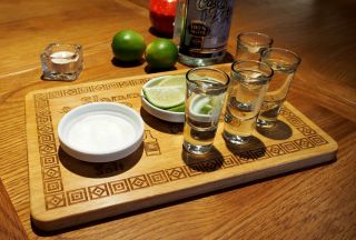 Personalised Shot Slammer Tequila Glass Serving Board Housewarming Party Gift