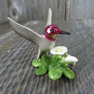 Hummingbird Bird Figurine Hagen Renaker Flower Porcelain California