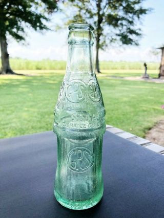 Soda Water Coke Bottle Green - Jeanerette,  La Louisiana Gulf Public Services 1926