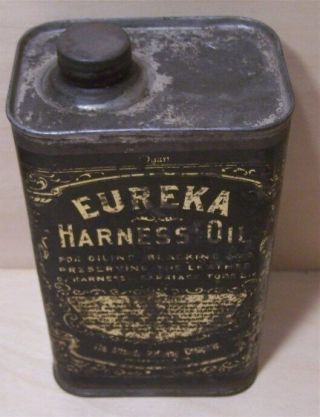 Antique Eureka Harness Oil Can Tin,  The Atlantic Refining Oil Co.