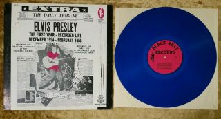 Elvis Presley The First Year 12 " 33rpm W/ Pic Sleeve Blue Disc Black Belt Lp - 2