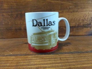 Starbucks City Collector Series 2009 Coffee Mug Tea Cup Dallas Texas 16 Oz Red