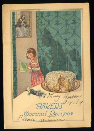 Scarce 1922 Bakers Coconut Recipes Cook Book Beautifully Illustrated