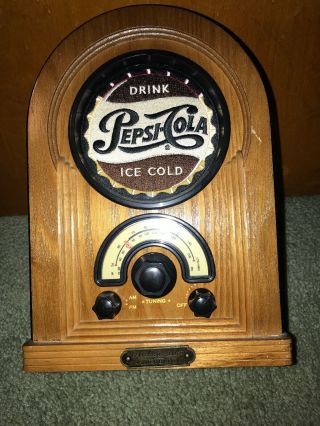 Vintage Pepsi - Cola Wood Jukebox Radio 1996 Collector 