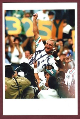 Don Shula Football Hall Of Fame Hof Dolphins 17 - 0 Signed 4x6 Photo C15770